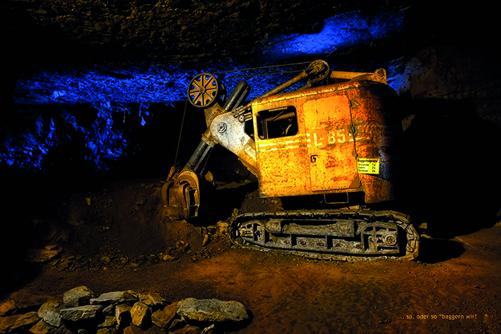 Banner Bergwerk, Bagger 360 cm x 240 cm